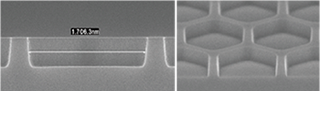 シリコンモールド(ハニカム 一辺1μm、壁厚240nm)